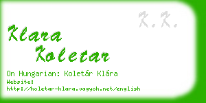 klara koletar business card